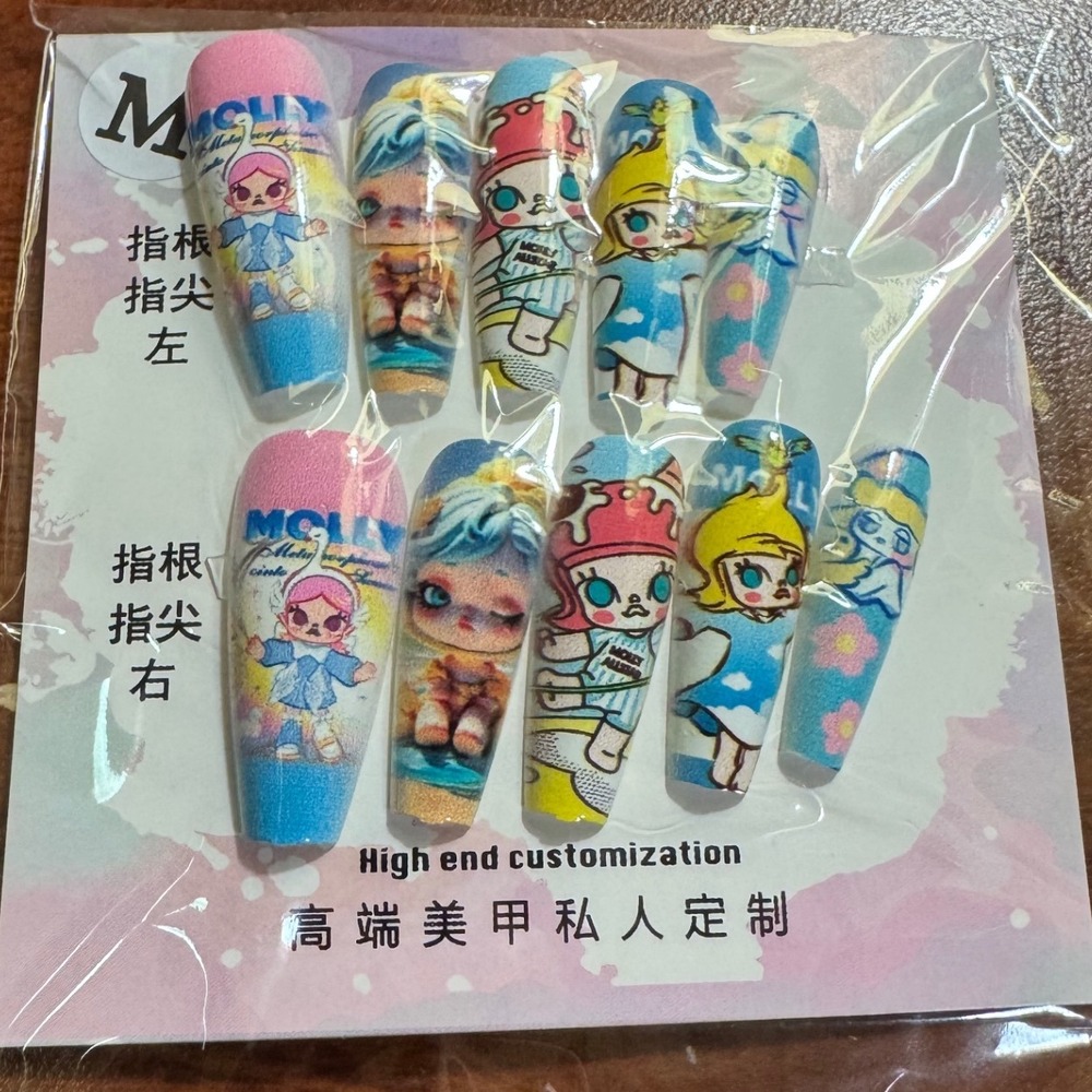 Molly‎ Cartoon Character Press On Nails Cute Kawaii Nail Art Set New